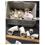 Tote of PVC pipe  fittings