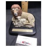 Lion and lamb with Bible verse