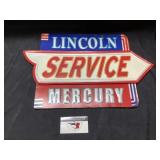 Metal Lincoln Mercury service sign approximately