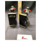 Black poodle dog bookends