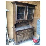 Two piece, China hutch approximately 18 x 42 x 7