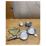 Vintage eagle Boy Scout aluminum mess kit with