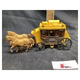 Plastic Wells Fargo, stagecoach and horses