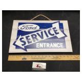 Ford service entrance, sign wood