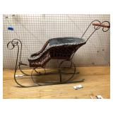 Wicker doll sleigh