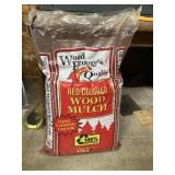Red colored, wood, mulch unopened bag