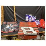 Dale Earnhardt flags, bush, light banner, and