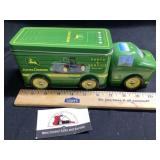 John Deere truck and trailer tin