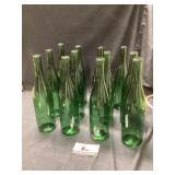 Green wine bottles