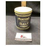Metal Morton salt can