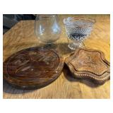 Glassware and wood decor