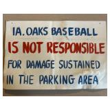 Ia Oaks Metal Sign
