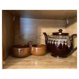 Teapot and Ceramic Dish