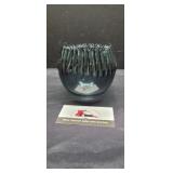 Blenko crimped rose bowl