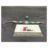 Turquoise style bracelet and ring