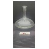 Glass decanter with etched ship