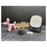 Cosmetic holder, mirror, decor