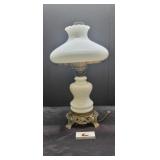 Milk glass table lamp