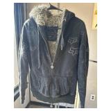 Size large vintage fur lined FOX Racing hooded