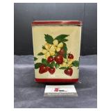Vintage metal strawberry canister