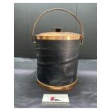 MCM leather and copper ice bucket
