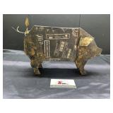 Metal pig decor