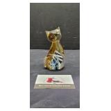 Glass art cat figurine