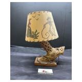 Vintage cowboy driftwood lamp