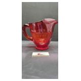 Viking glass ruby red pitcher