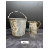 Galvanized bucket and enamel ware