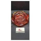Fenton orange swirl ashtray