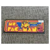 Plexiglass Ms. Pac-Man pin ball topper