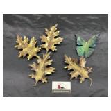 MCM metal leaves and butterfly