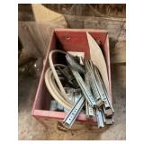 Wood Box w/ Misc Scraps & Drawer slides