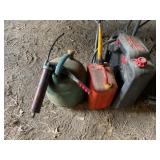 Fuel cans and grease gun