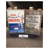 Vintage paint thinner and oil can