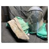 Face shields and shop clothing