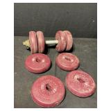 Weights and dumbbell