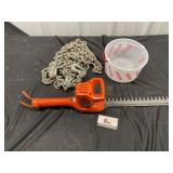 Chain, bucket, and nonworking trimmer