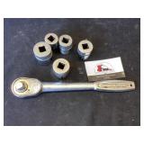 Ratchet and 1/2 drive sockets standard