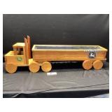 Wooden truck and trailer with John deer stickers