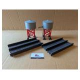 2 double track bridges, water towers