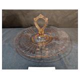 Mayfair Open Rose pink depression 12" Sandwich