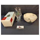 Spode Christmas Tree 7-1/2" bowl, hurrican candle