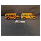 2 Buddy L tin litho school buses