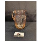 Mayfair Open Rose pink depression 8" pitcher