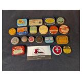 19 antique medicinal tins