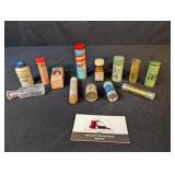 12 antique medicinal tins, bottles