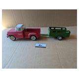 Buddy L pickup & Nylint trailer