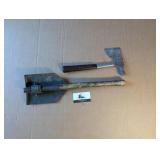 camping shovel, hatchet